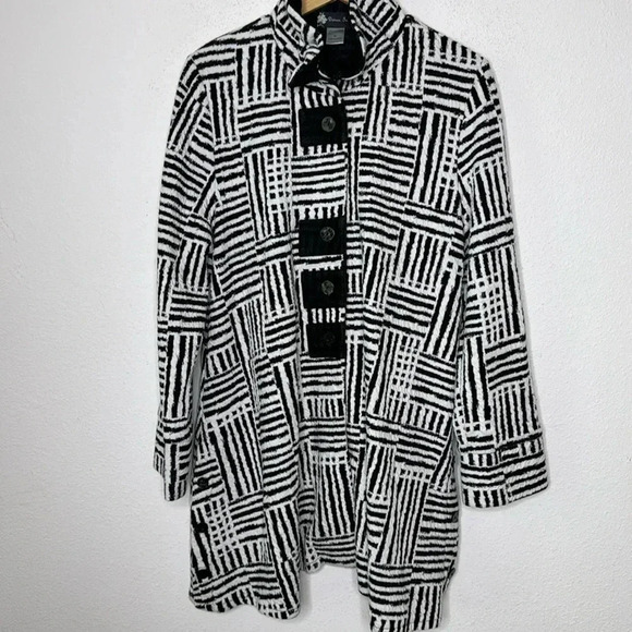 Damee ruffle collar swing coat/jacket/blazer size medium - Picture 1 of 7